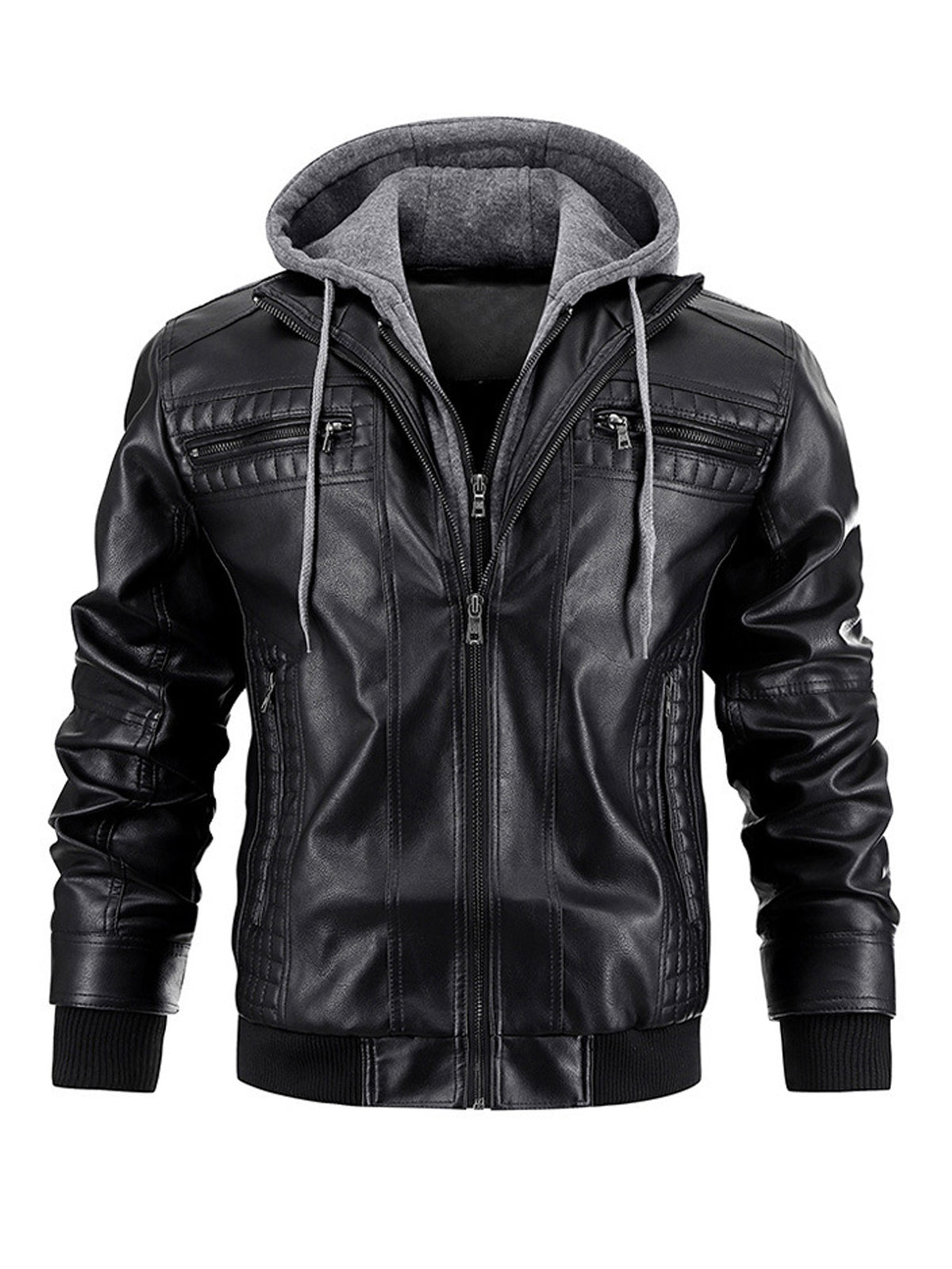 Men Leather Jacket Motorcycle Jacket Waterproof Windproof