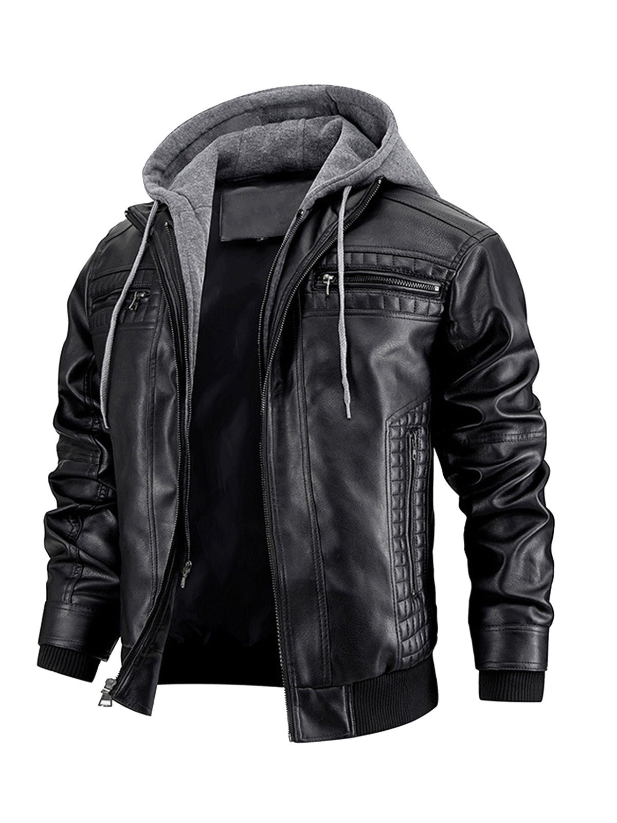 Men Leather Jacket Motorcycle Jacket Waterproof Windproof