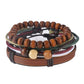 Leather Bracelet Men Multilayer Bead Bracelet Punk Wrap Bracelets for Women Vintage punk Men Jewelry