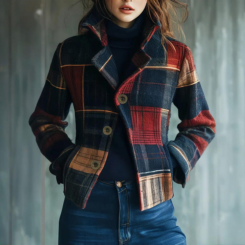Vintage Women's Blazer With Stand Collar