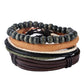 Leather Bracelet Men Multilayer Bead Bracelet Punk Wrap Bracelets for Women Vintage punk Men Jewelry