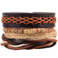 Leather Bracelet Men Multilayer Bead Bracelet Punk Wrap Bracelets for Women Vintage punk Men Jewelry