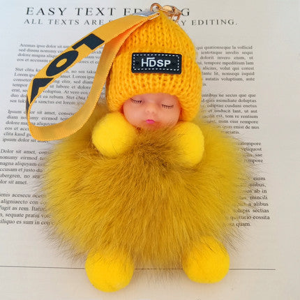 Fox FurPendant Sleeping Baby Backpack Fur Pendant