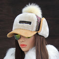 Thickened plus wool ball cap