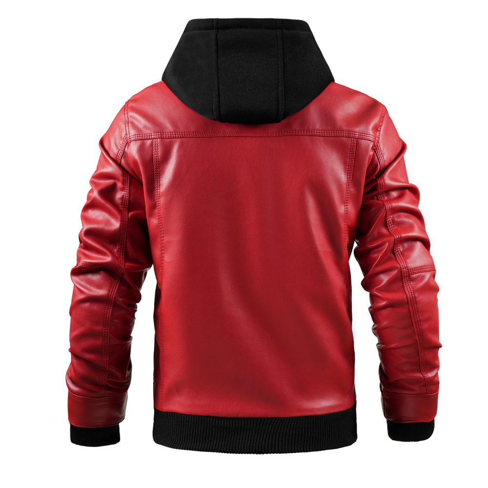 Men Leather Jacket Motorcycle Jacket Waterproof Windproof
