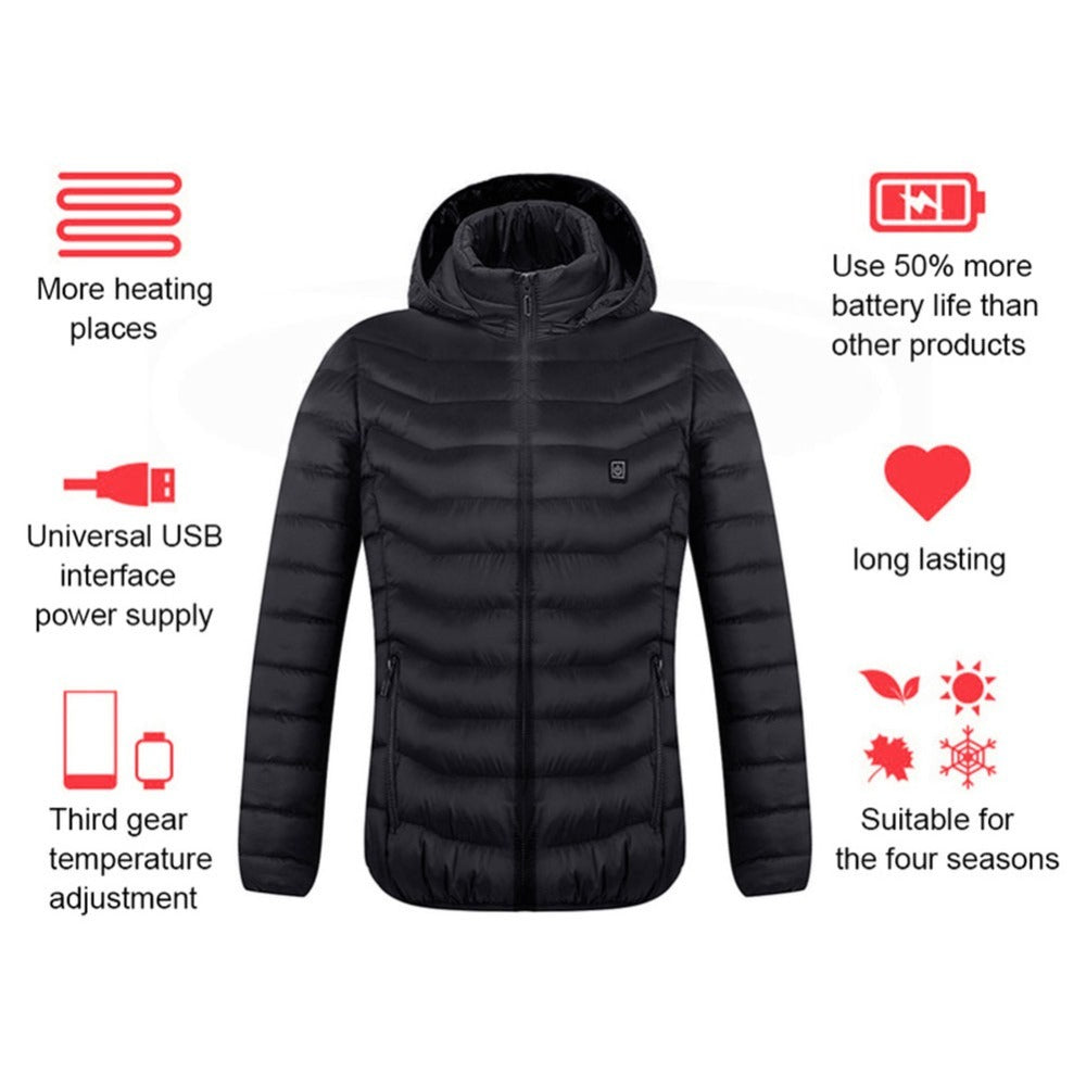 New Heated Jacket Coat USB Electric  Thermal Clothing Heating Vest