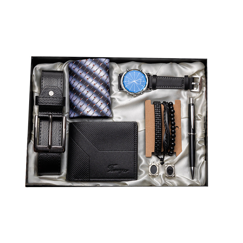 Father's Day Watch Belt Wallet Tie Cuff Men's Gift Set