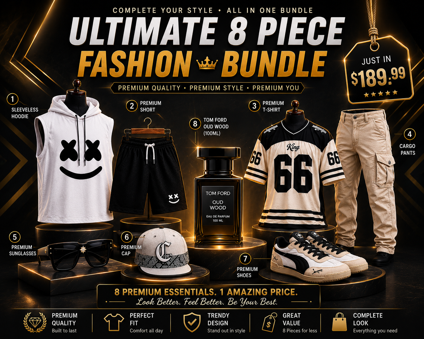 🔥 Premium Style Combo – 8 Essentials in One Bundle