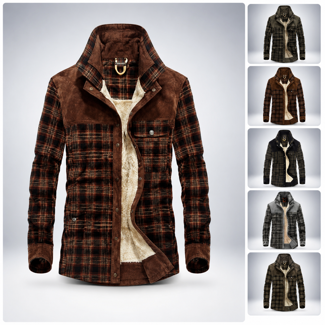 Men Thicken Warm Fleece Jackets Two Sided