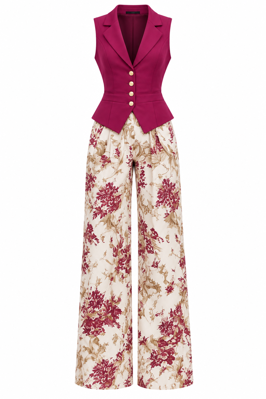 Women Top And Summer Slimming Wide-leg Pants Two-piece Set