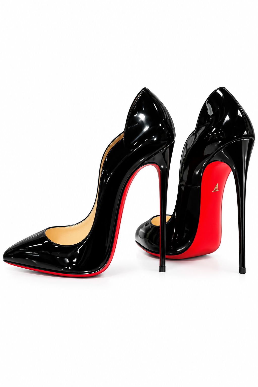 Curved edge shallow mouth gradient high heels