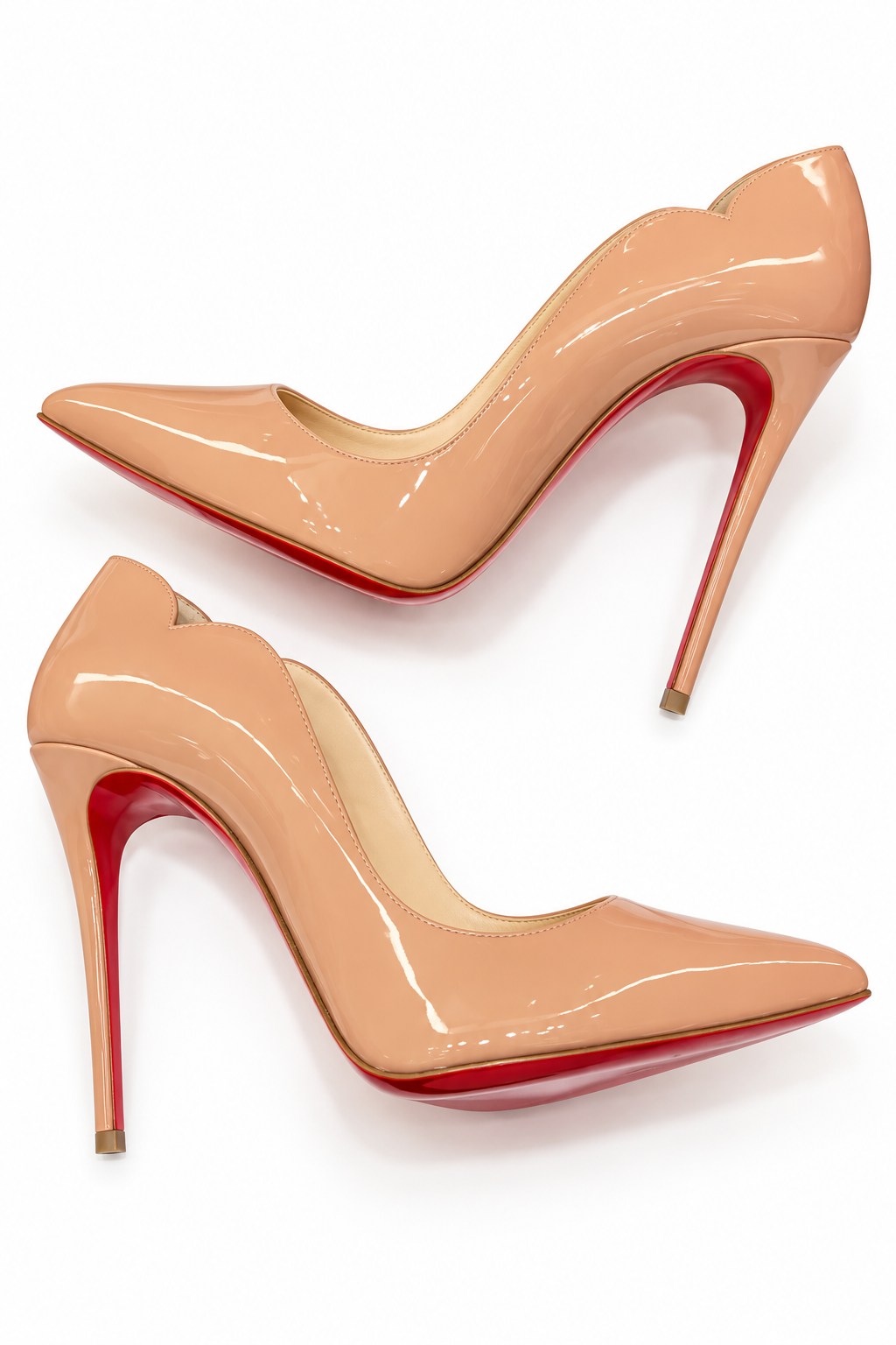 Curved edge shallow mouth gradient high heels