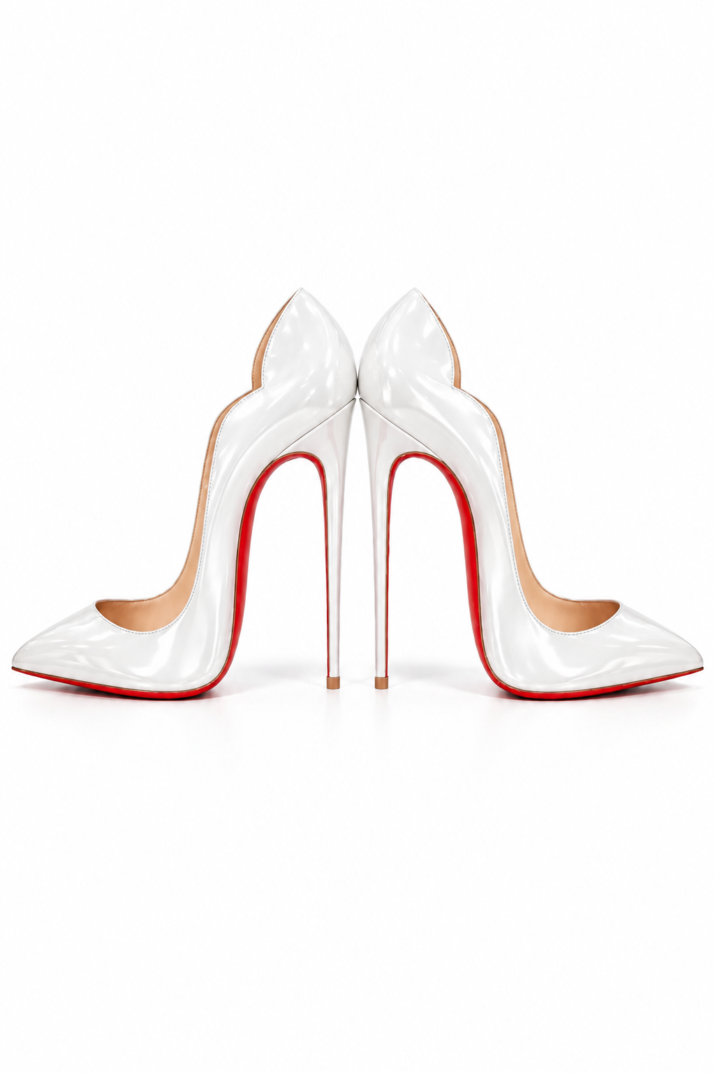 Curved edge shallow mouth gradient high heels
