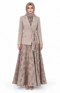 Women 3 Piece Sets Flower Print Muslim Set Skirt Top Suit