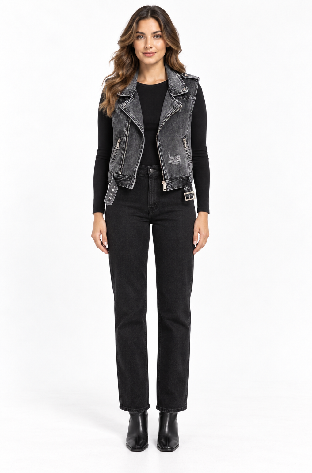 Slim And Versatile Women's Short Denim Vest
