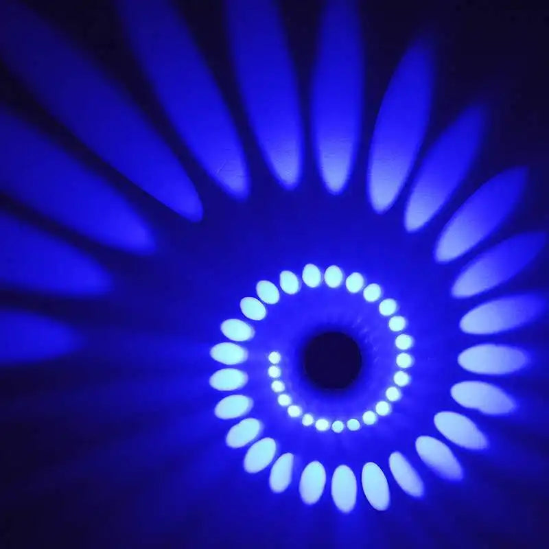 RGB Spiral Hole LED Wall Light Effect Wall Lamp Remote Controller