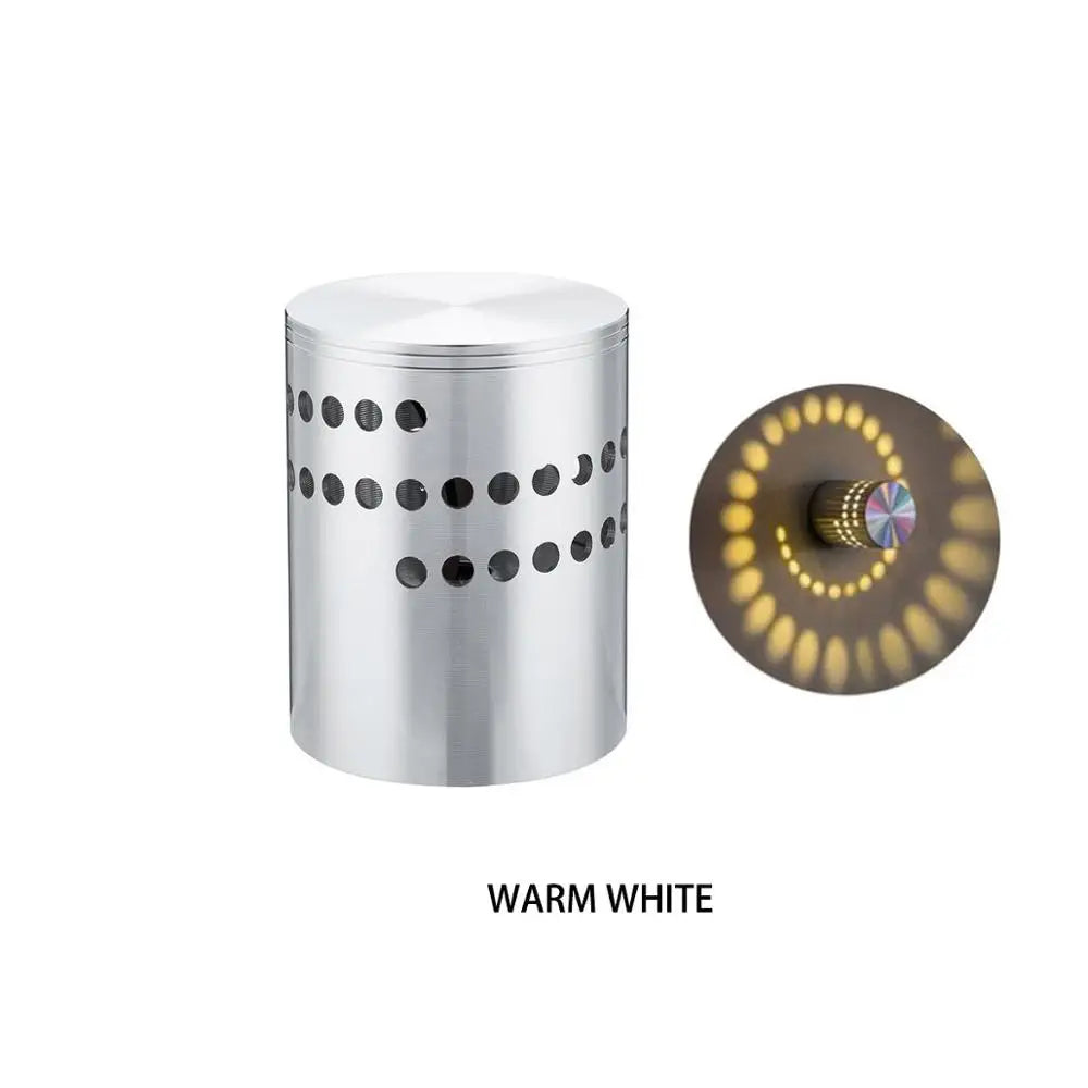 RGB Spiral Hole LED Wall Light Effect Wall Lamp Remote Controller