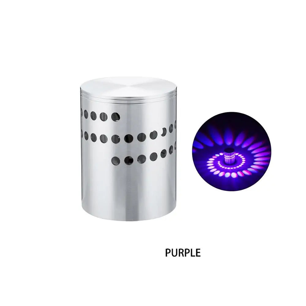 RGB Spiral Hole LED Wall Light Effect Wall Lamp Remote Controller