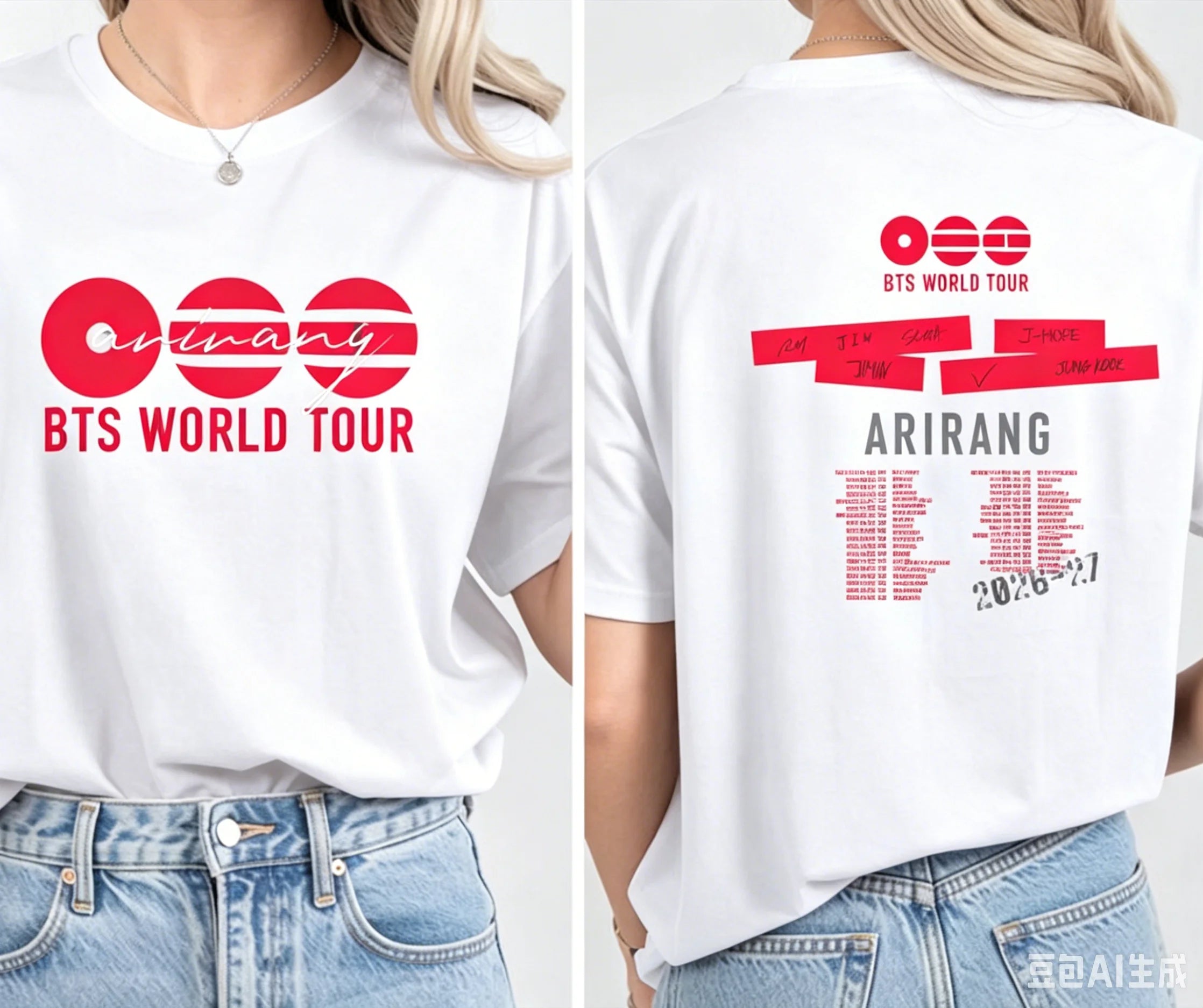BTS Army World Tour 2026 Kpop Merch Comeback Tour Dates Arirang T-shirt Summer New Men Women Fashion CottonY2K Oversized T-Shirt