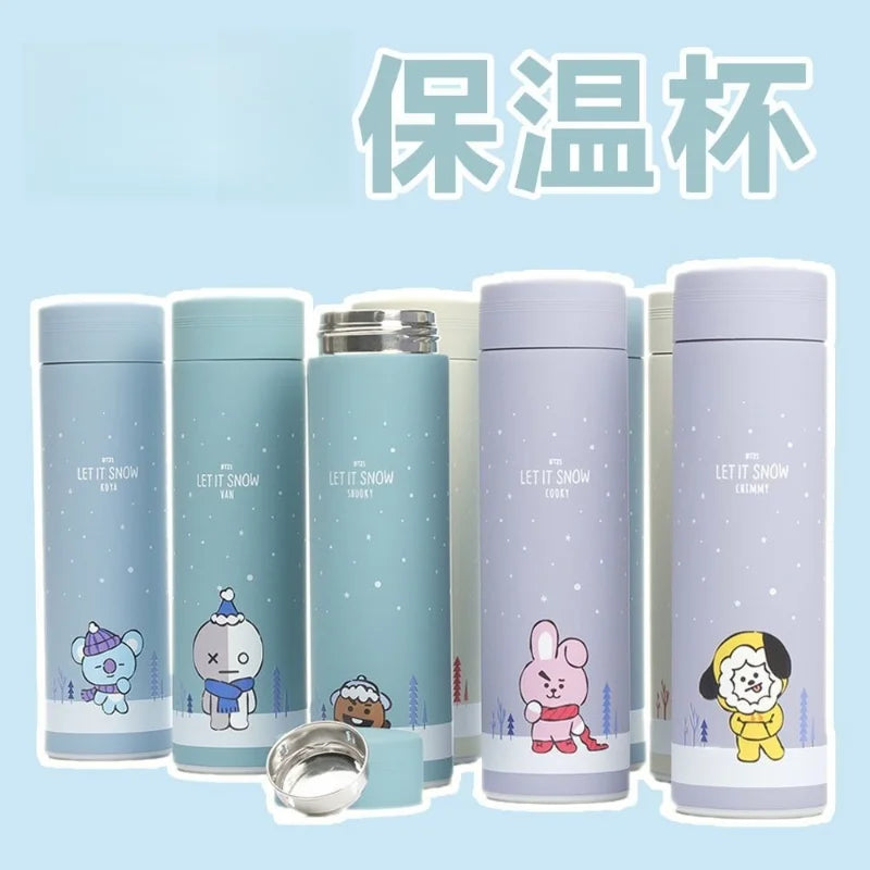 New BT21 Jimmy Cooky Mang High Color Value Student Cartoons Steels Bottles