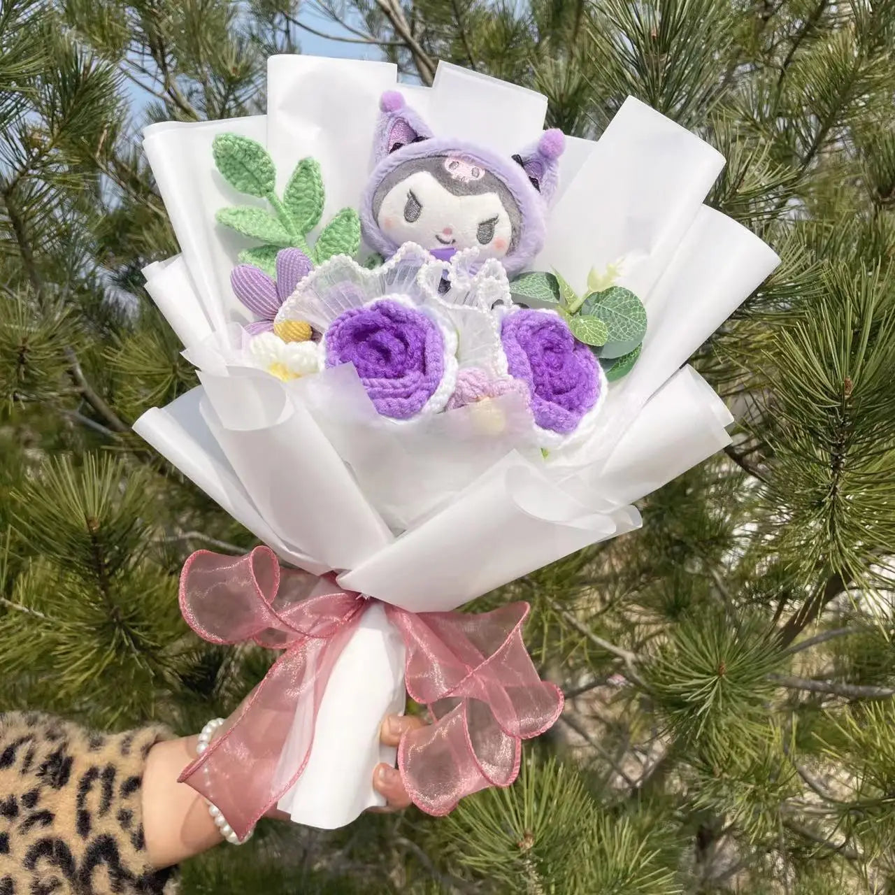 Hello Kitty Cat Dolls With Flowers Creative Bouquet Valentine gift