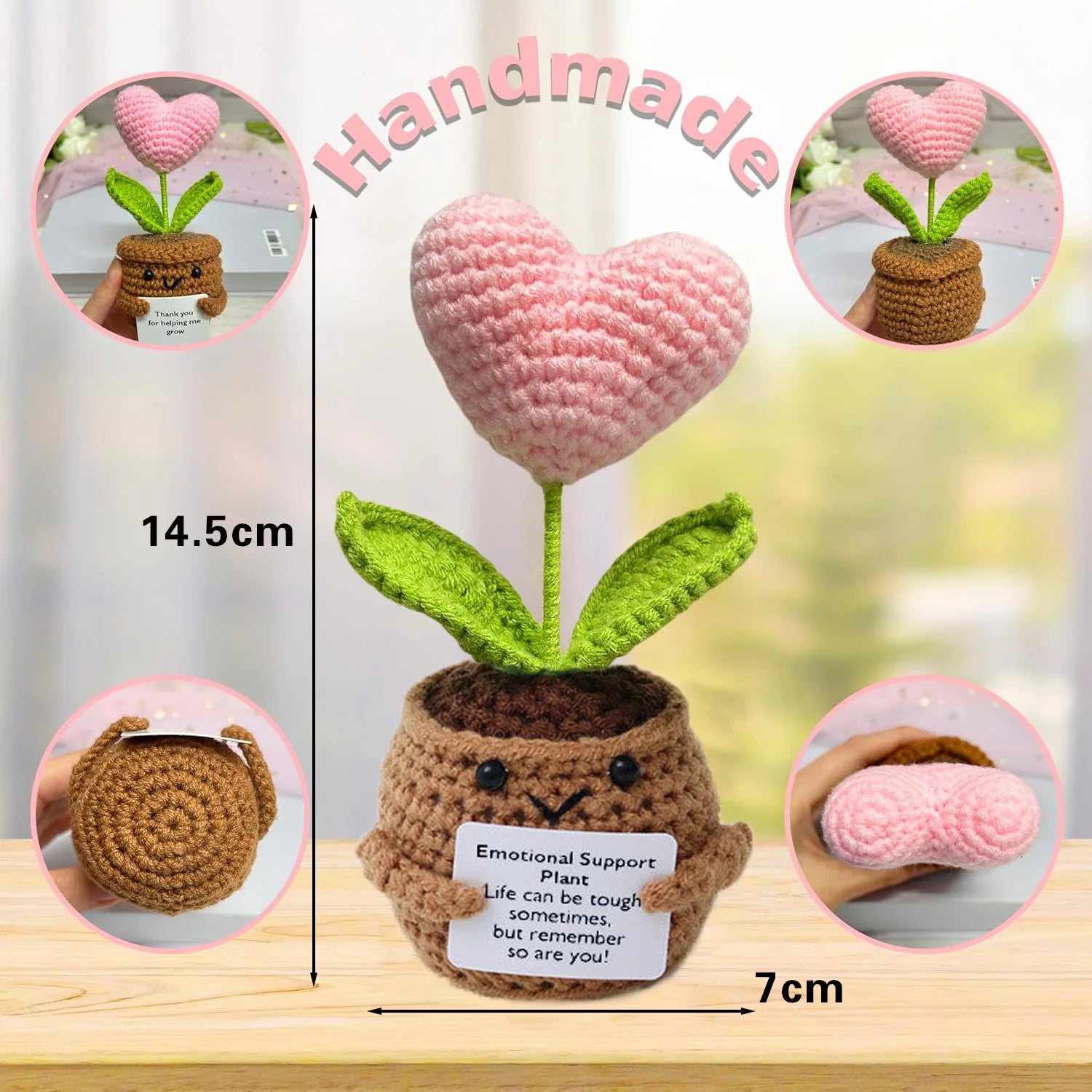 Handmade Mini Doll Funny Wool Gift for Friends or Lover Emotional Support Plant