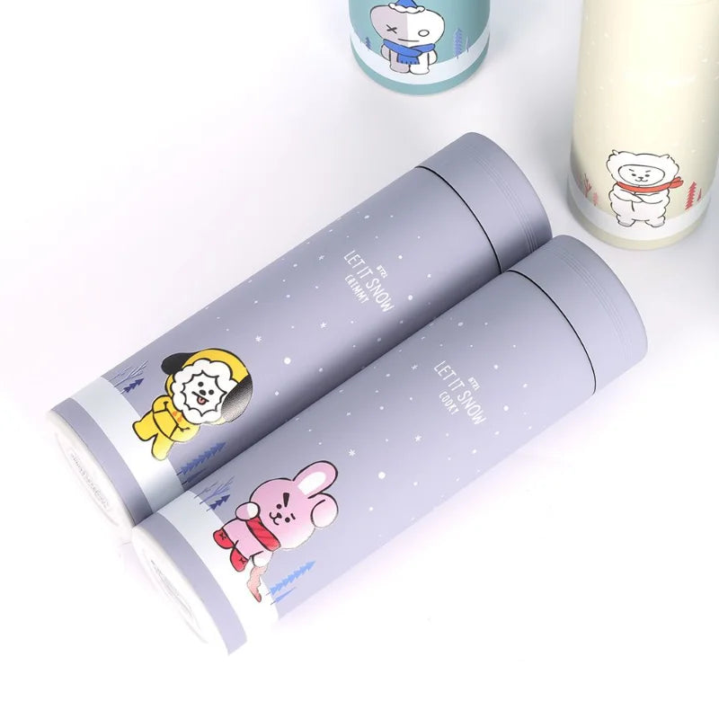 New BT21 Jimmy Cooky Mang High Color Value Student Cartoons Steels Bottles