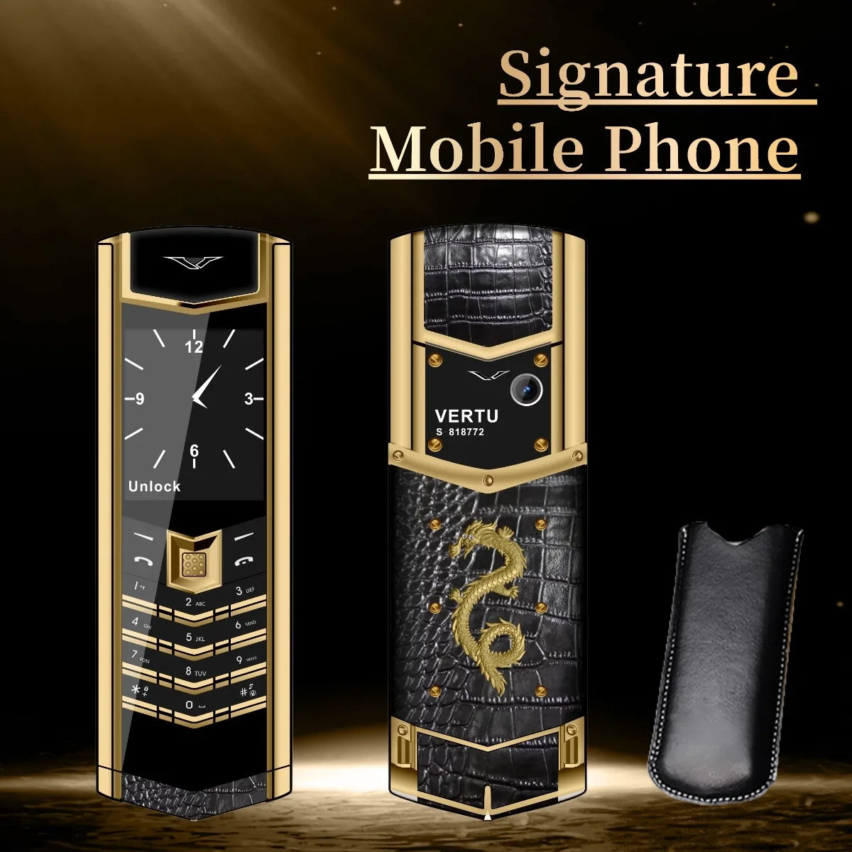 Vertu Elegant Metal Signature Handmade Dragon Cellphone Classic Senior Mobile Phone