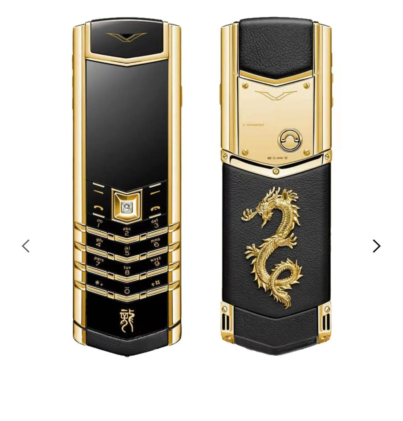 Vertu LuxuryMini Phone K8 + Golden Dragon Dialer Keypad Cell Phone