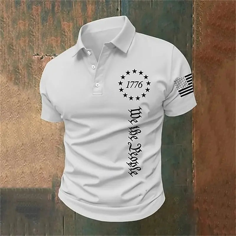 Men's US Flag 3D Print Patriotic Polo Shirt Summer Shirt Summer Casual Outdoor Vacation