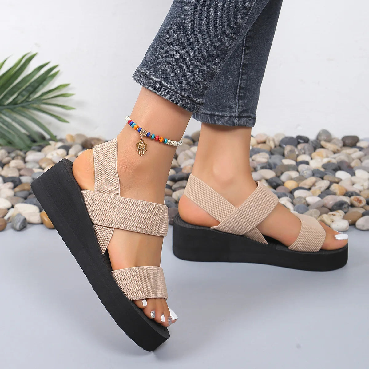 Women Slingback Wedge Sandals Outdoor Summer Lightweight Slides