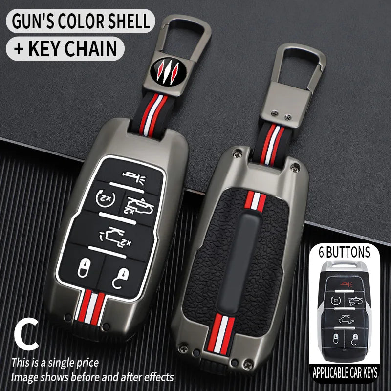 3 4 5 6 BOTTONS Metal Car Key Cover Fob Case Shell for Dodge Ram
