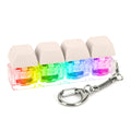 4 Keys Keycaps Keychain Toys with LED Light Decompression Toys Keyboard Fidget Keychain Stress Relief Fidget Keychain Button