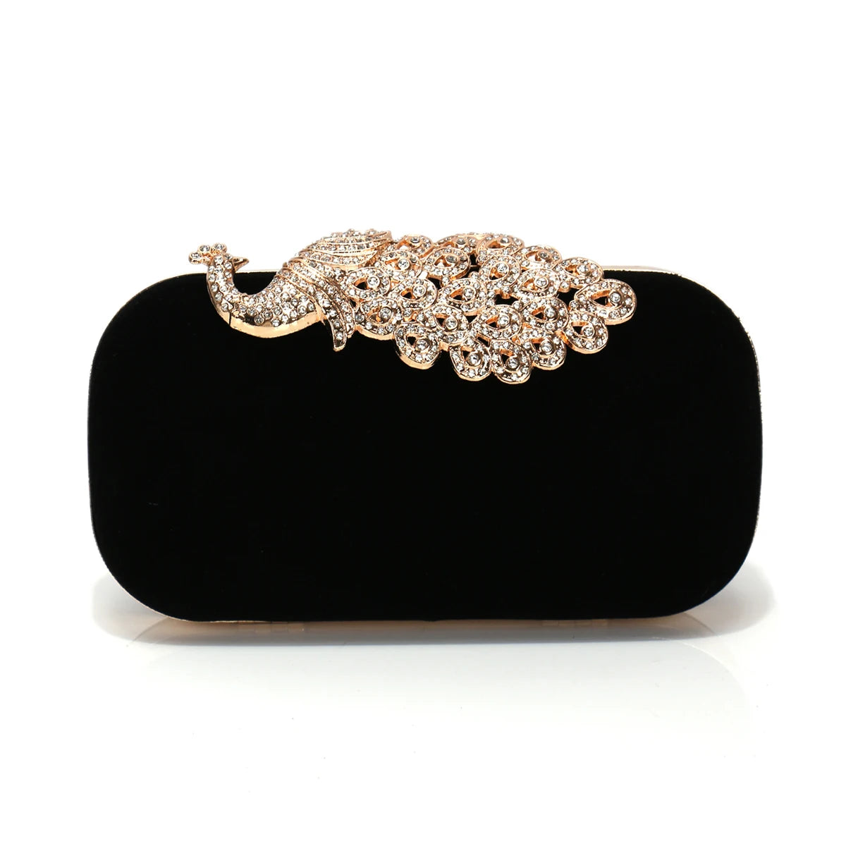 Peacock Metal Velvet Small Clutch Bags Flap Design