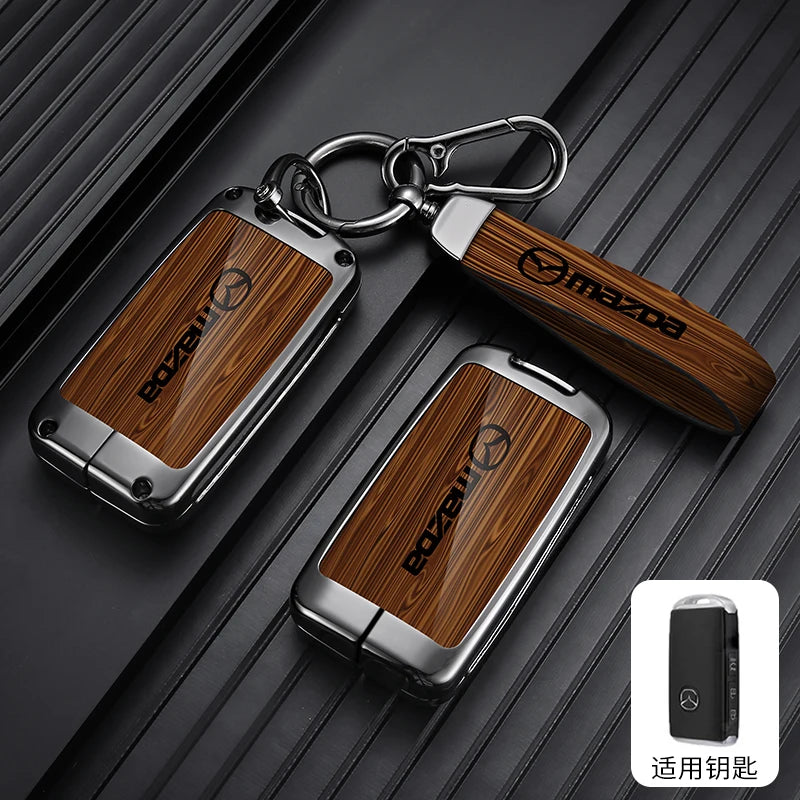 For Mazda 3 6 Alexa Leather Car Smart Key Case Cover