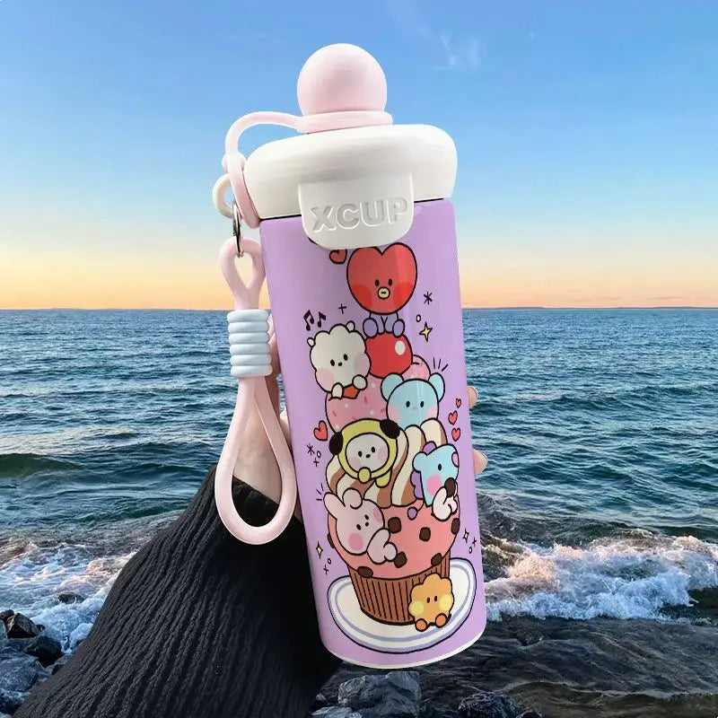 Cute Cartoon Bt21 600Ml Large Capacity Insulated