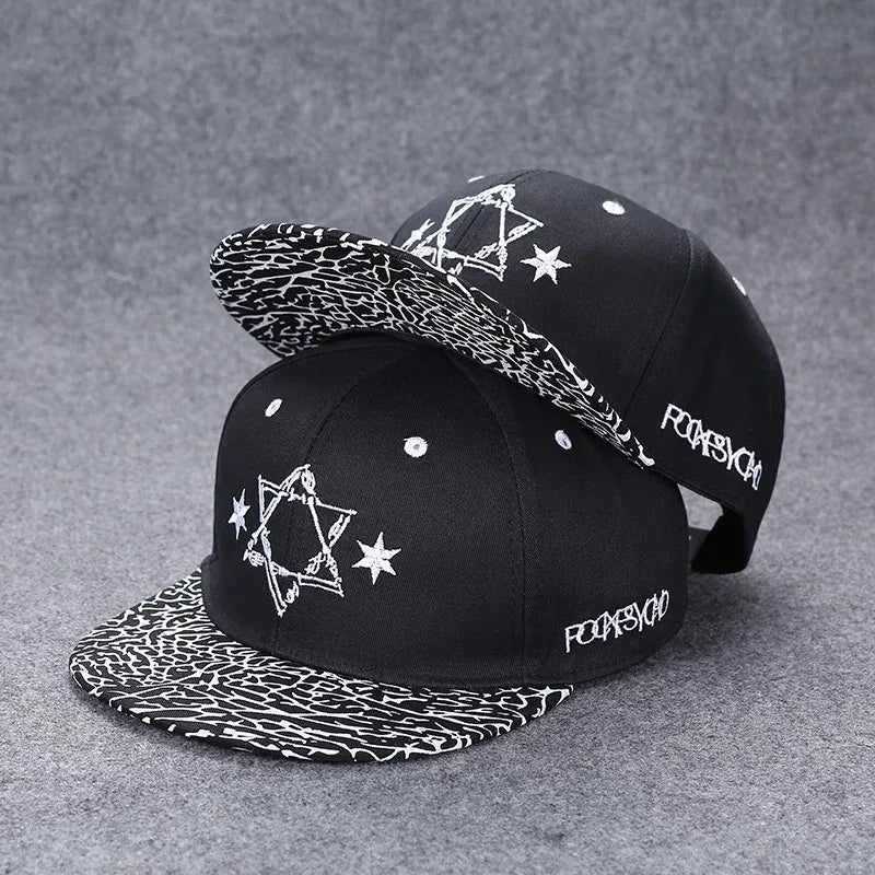 Funky Men's Letter Embroidery Tide All-match Flat Brim Baseball Cap Hip-hop Hat