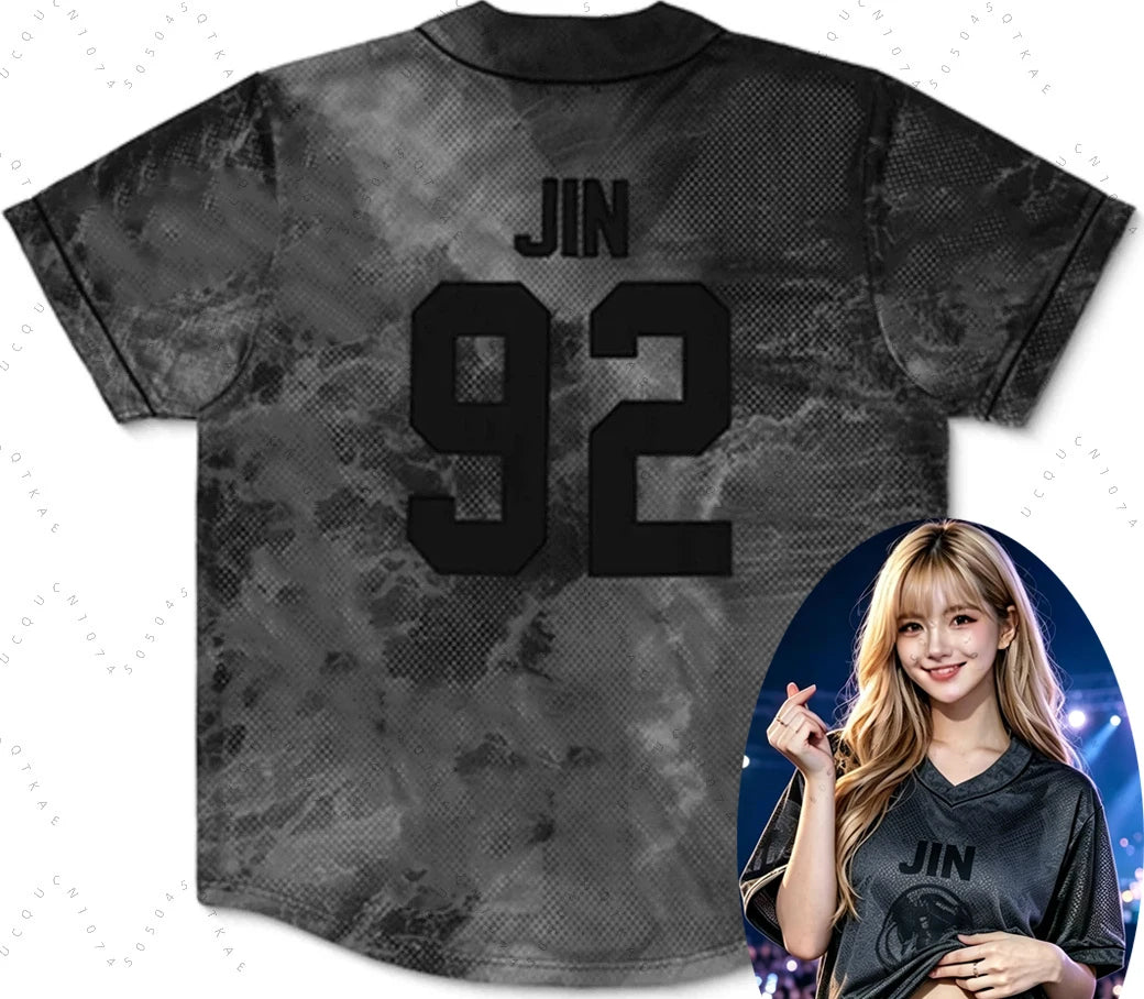 2026 Men Women KPOP V-neck T-shirt Jersey Suitable for Street Dance & BTS Concert