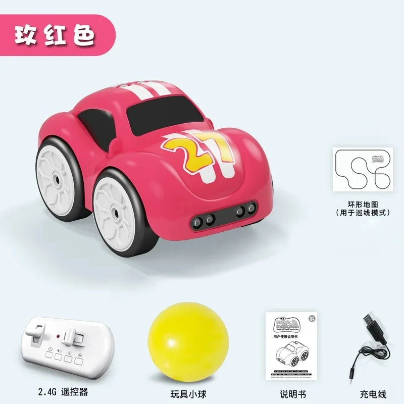 RC Intelligent Sensor Remote Control Cartoon Mini Car Remote Control Electric Car Smart Music Lighting Children Toys Gift