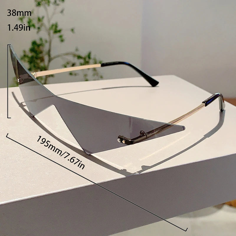 KAMMPT Rimless Triangle Sunglasses