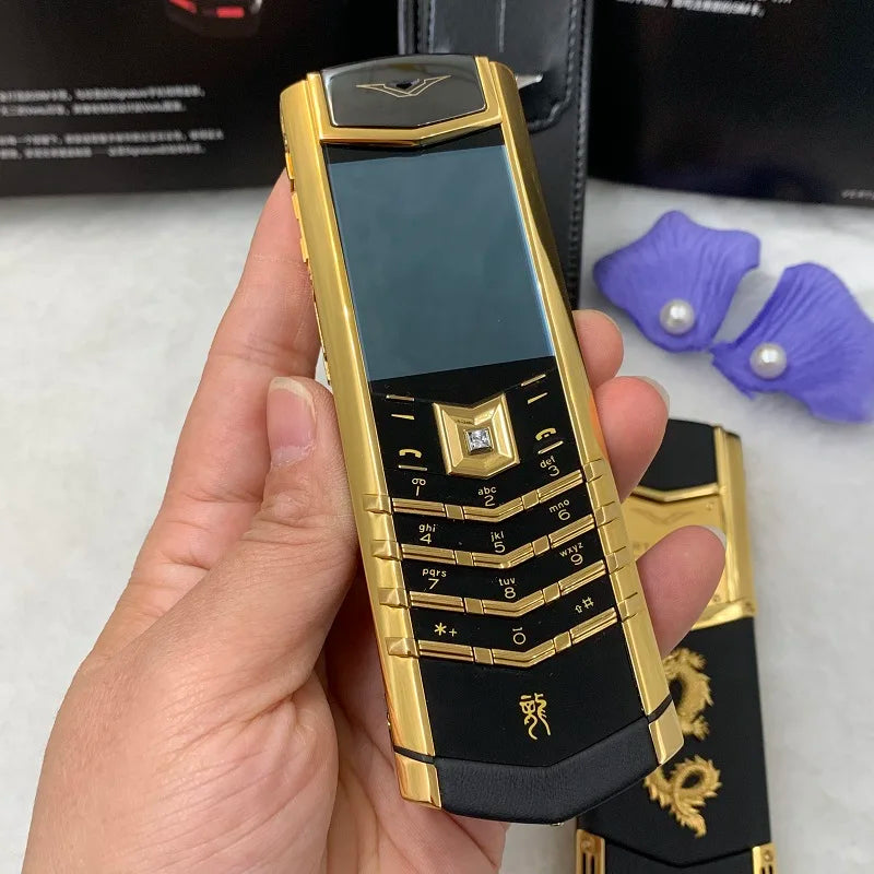 Vertu LuxuryMini Phone K8 + Golden Dragon Dialer Keypad Cell Phone