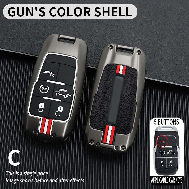 3 4 5 6 BOTTONS Metal Car Key Cover Fob Case Shell for Dodge Ram