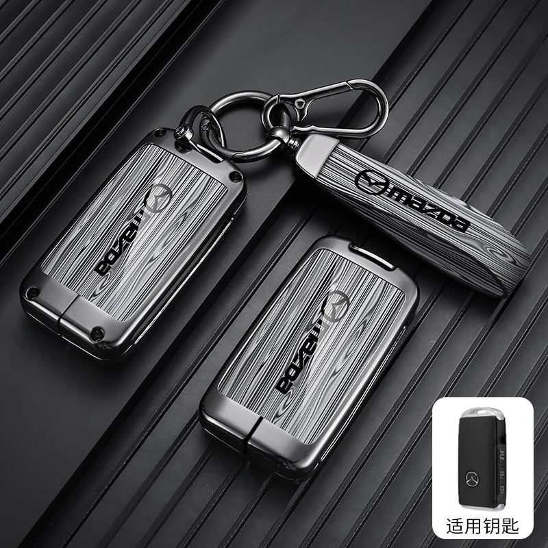 For Mazda 3 6 Alexa Leather Car Smart Key Case Cover