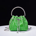 Acrylic Evening Handbag with Diamond-Encrusted Chain
