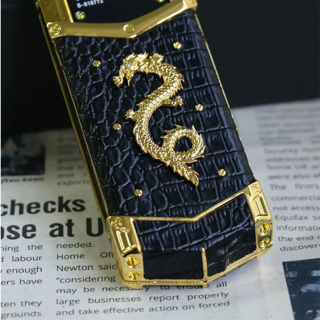Vertu Elegant Metal Signature Handmade Dragon Cellphone Classic Senior Mobile Phone