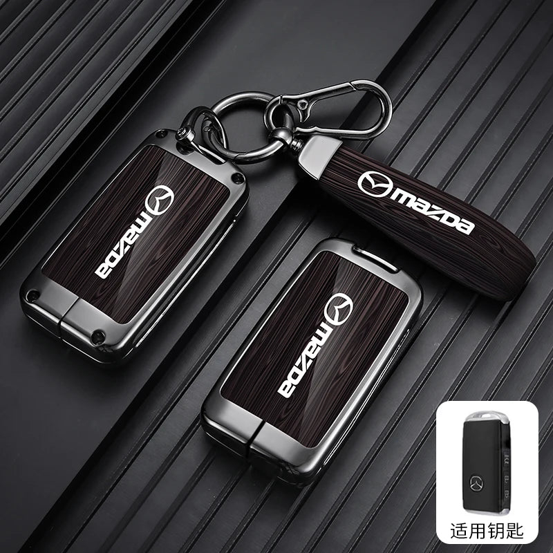For Mazda 3 6 Alexa Leather Car Smart Key Case Cover
