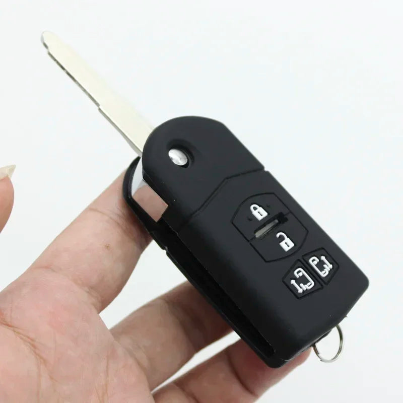 Xinyuexin 4 Buttons Flip Remote Key Shell for Mazda