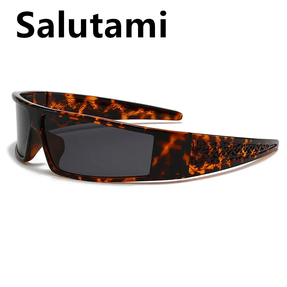 one piece arc rectangle black sunglasses
