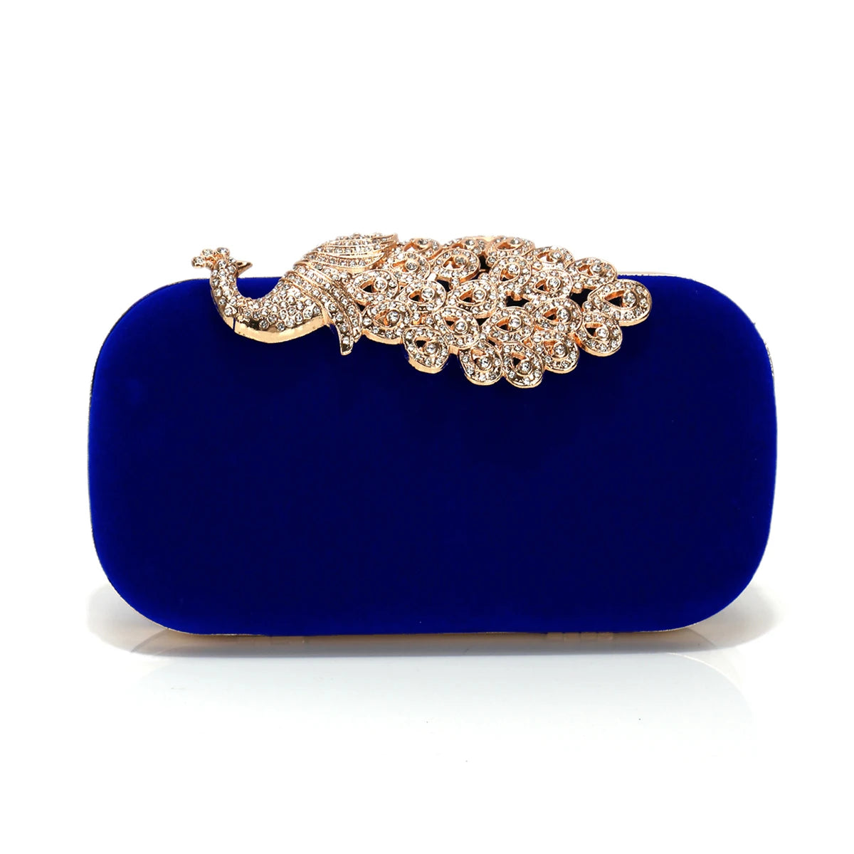 Peacock Metal Velvet Small Clutch Bags Flap Design