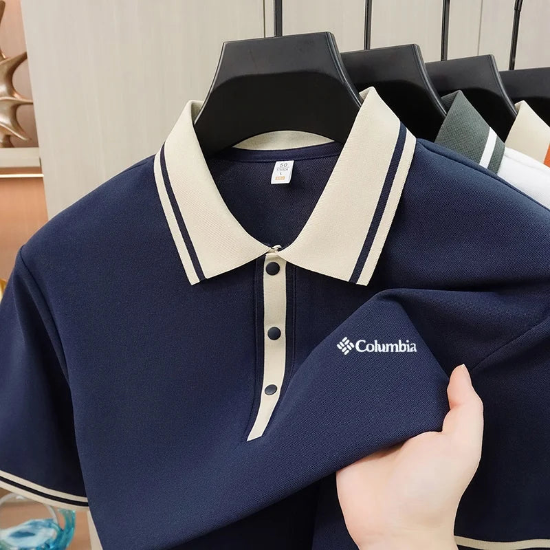 Business Casual Men's Letter Print Polo Shirt Summer Men's Wear